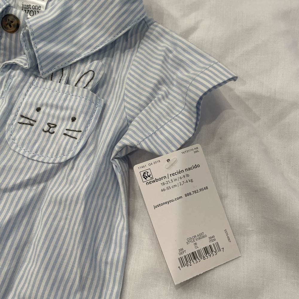 NWT Carter's Striped Bunny Outfit, Newborn - Picture 3 of 5